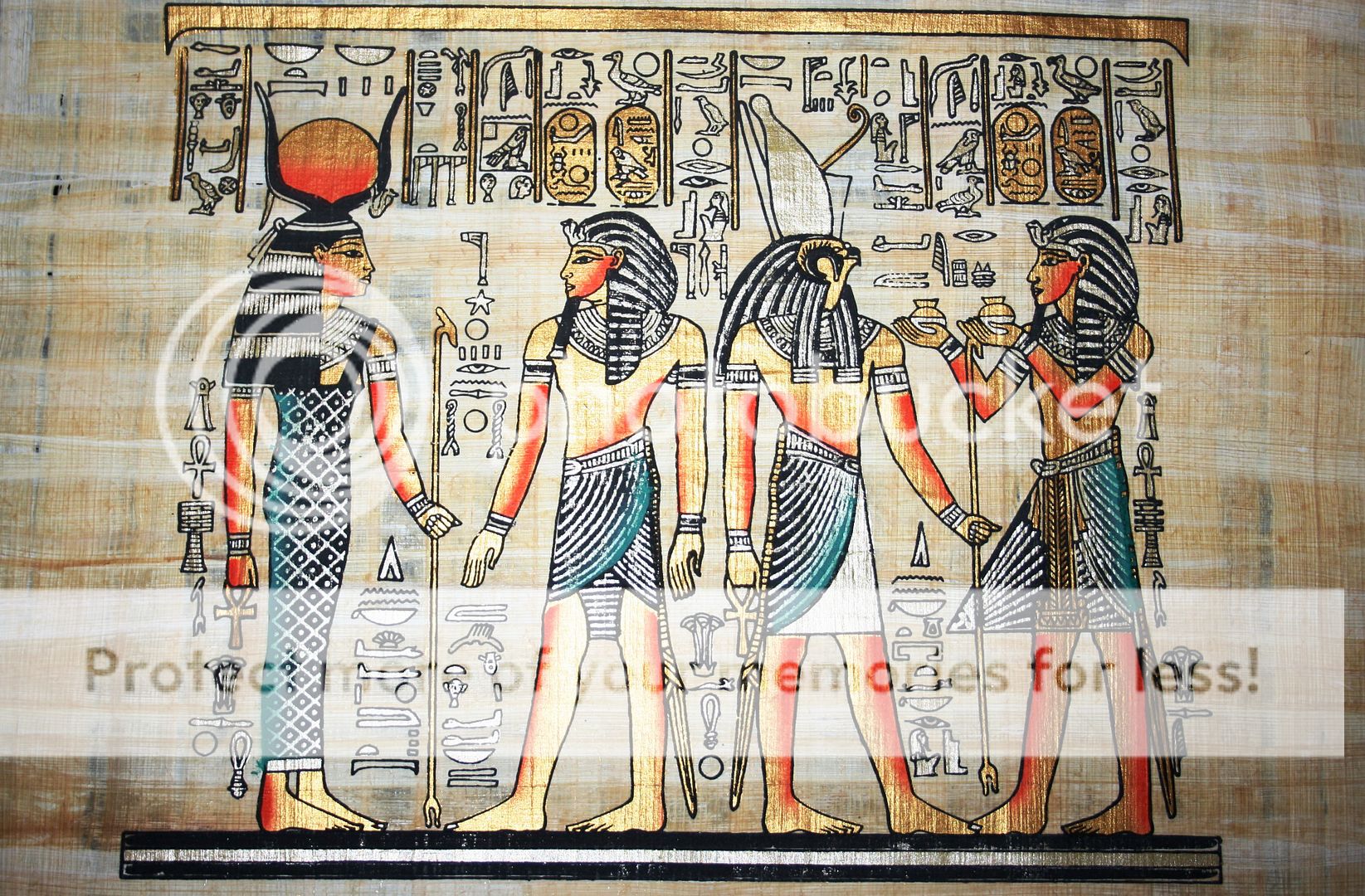 Papyrus Paper Papers Hand Painted Painting Ancient Original Egyptian 12