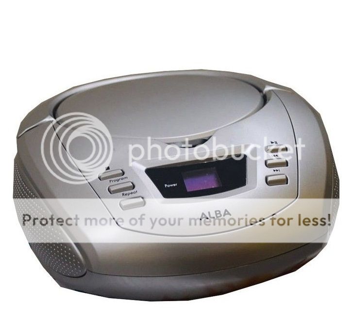 Alba CD Player & FM/AM Radio Portable Silver Boombox eBay